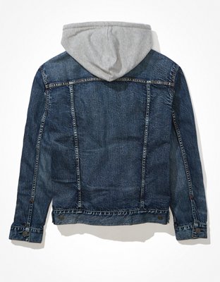 AE Chamarra de denim con capucha