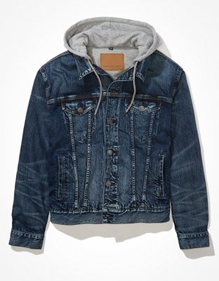 American eagle 2025 jean jacket hoodie