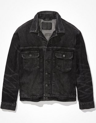 Built-In Flex Black Jean Jacket for Men