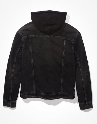 AE Chamarra de denim con capucha