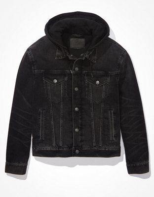 AE Chamarra de denim con capucha