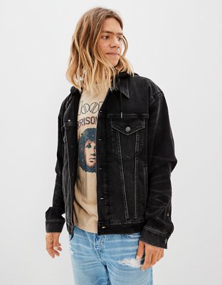 American eagle jean jacket with hood hot sale