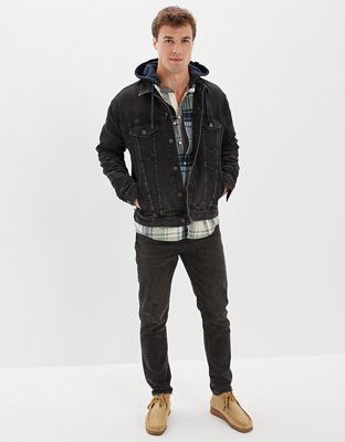 AE Hooded Denim Trucker Jacket