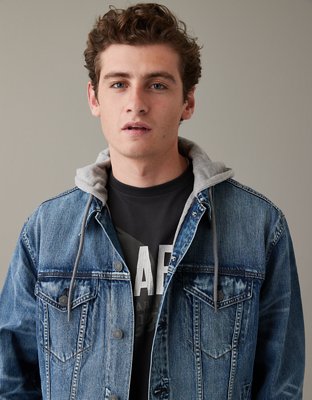 AE Hooded Denim Trucker Jacket