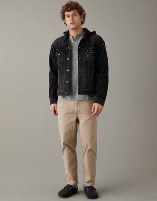 Hooded denim jacket - Black - Men