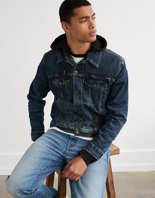 AE Hooded Denim Trucker Jacket