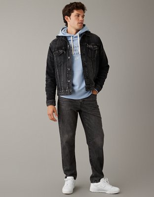 Ae Men's Hooded Denim Trucker Jacket