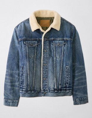 AE Denim Sherpa Trucker Jacket