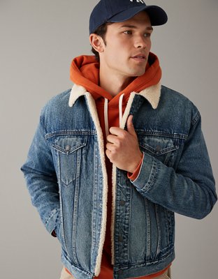 AE Denim Sherpa Trucker Jacket