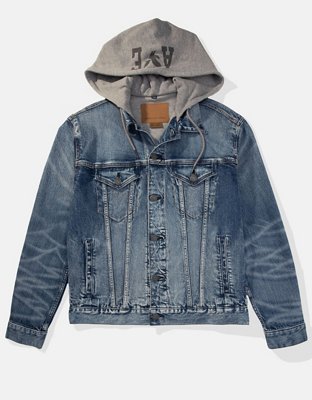 AE Hooded Denim Trucker Jacket