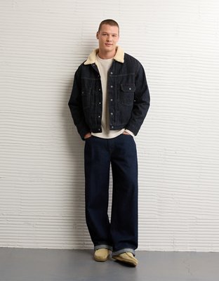 Veste en denim et sherpa AE