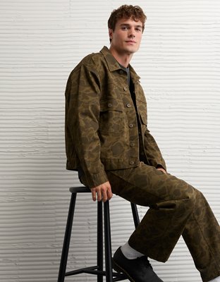 AE Camo Denim Trucker Jacket