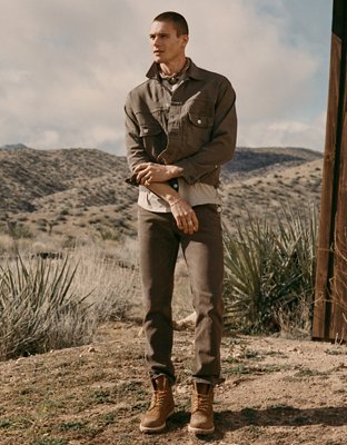 Мужская куртка American Eagle AE Relaxed Fit Denim Trucker, цвет: Коричневый — фото 8