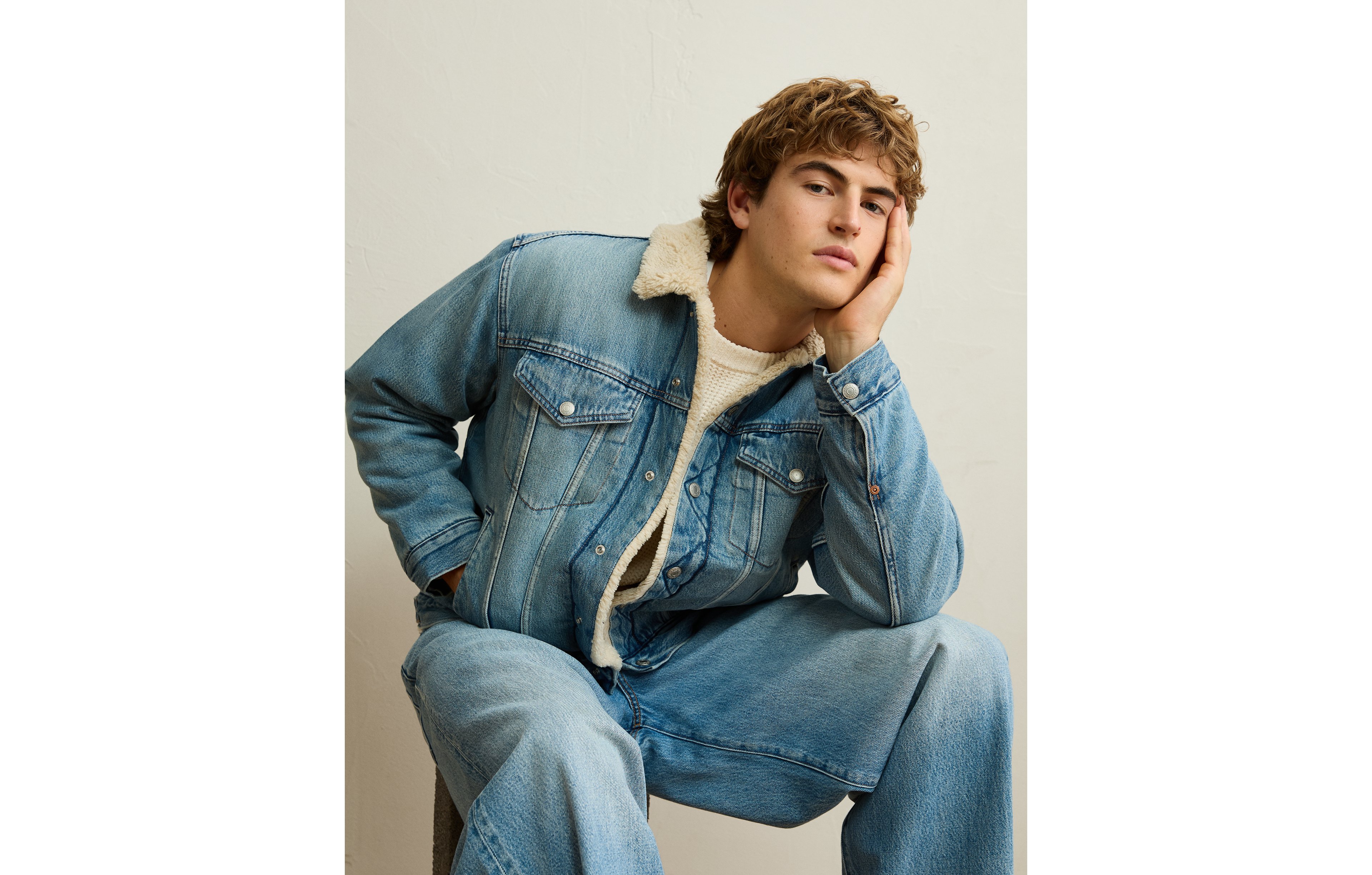 AE Sherpa Denim Jacket