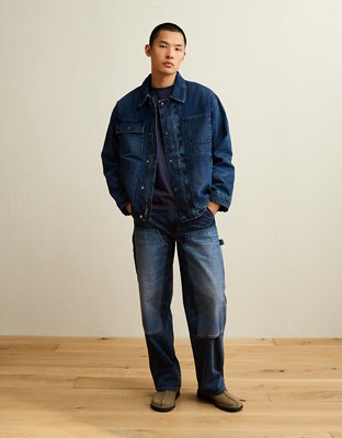 Мужская куртка American Eagle AE Denim Barn, цвет: Синий — фото 5