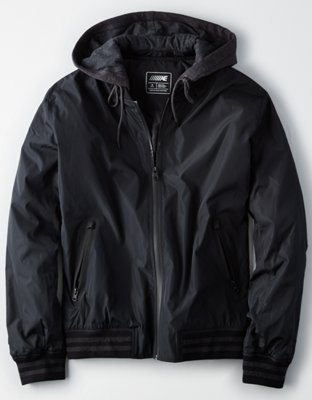 Display product reviews for AE Fleece Hooded Bomber Jacket