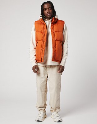 Mens orange store puffer vest