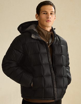 Мужская куртка American Eagle AE Hooded Puffer, цвет: Чёрный — фото 4