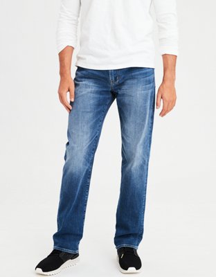 AE Flex Relaxed Straight Jean, Medium Wash | American Eagle Outfitters