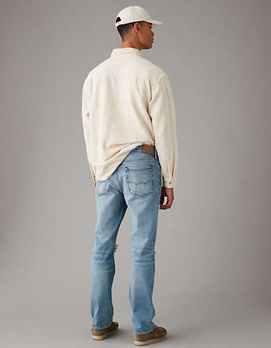 AE EasyFlex Relaxed Straight Jean con Parches