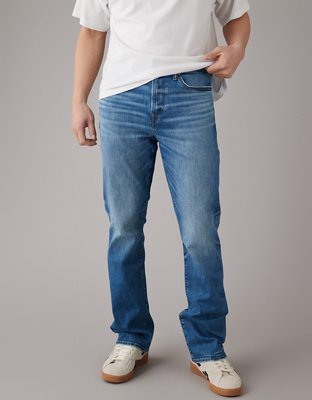 Cheap Men's Flared Jeans Boot Cut Leg Flared Male Designer Classic Denim  Jeans Men's Mid Rise Stretch Loose Jeans