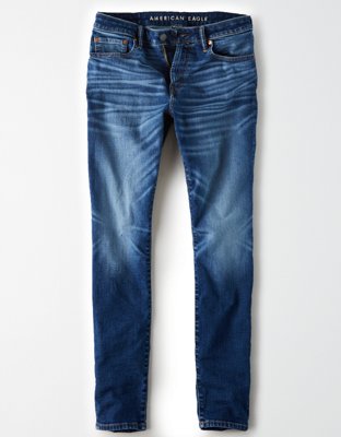 american eagle dark wash ripped jeans