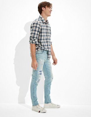 Мужские джинсы American Eagle AE AirFlex+ Temp Tech Patched Athletic Skinny Jean — фото 5