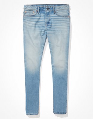 Buy American Eagle Men Blue Airflex 360 Ripped Skinny Jean at