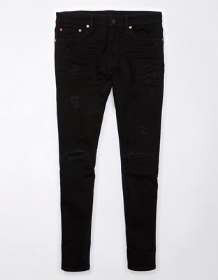 American Eagle Skinny Jeans Mens Size 29 x 32 Black Extreme Flex 4  Distressed