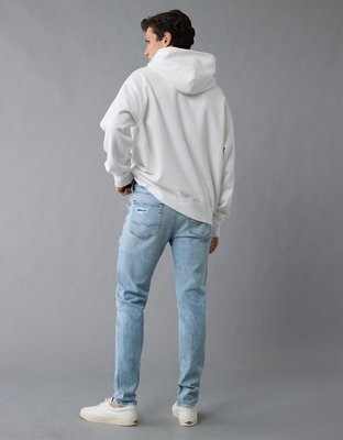Мужские джинсы American Eagle AE AirFlex+ Tencel™ Fibers Patched Athletic Skinny Jean, цвет: Светлый варёный — фото 2