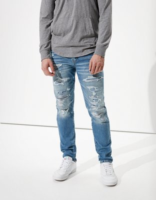 mens ripped jeans slim straight