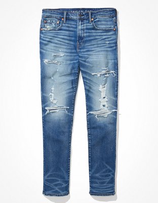 Мужские джинсы American Eagle AE AirFlex+ Patched Slim Straight Jean — фото 3
