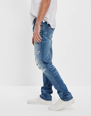Мужские джинсы American Eagle AE AirFlex+ Patched Slim Straight Jean — фото 4