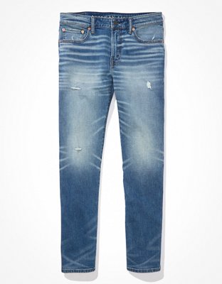 Мужские джинсы American Eagle AE AirFlex+ Distressed Slim Straight Jean — фото 4