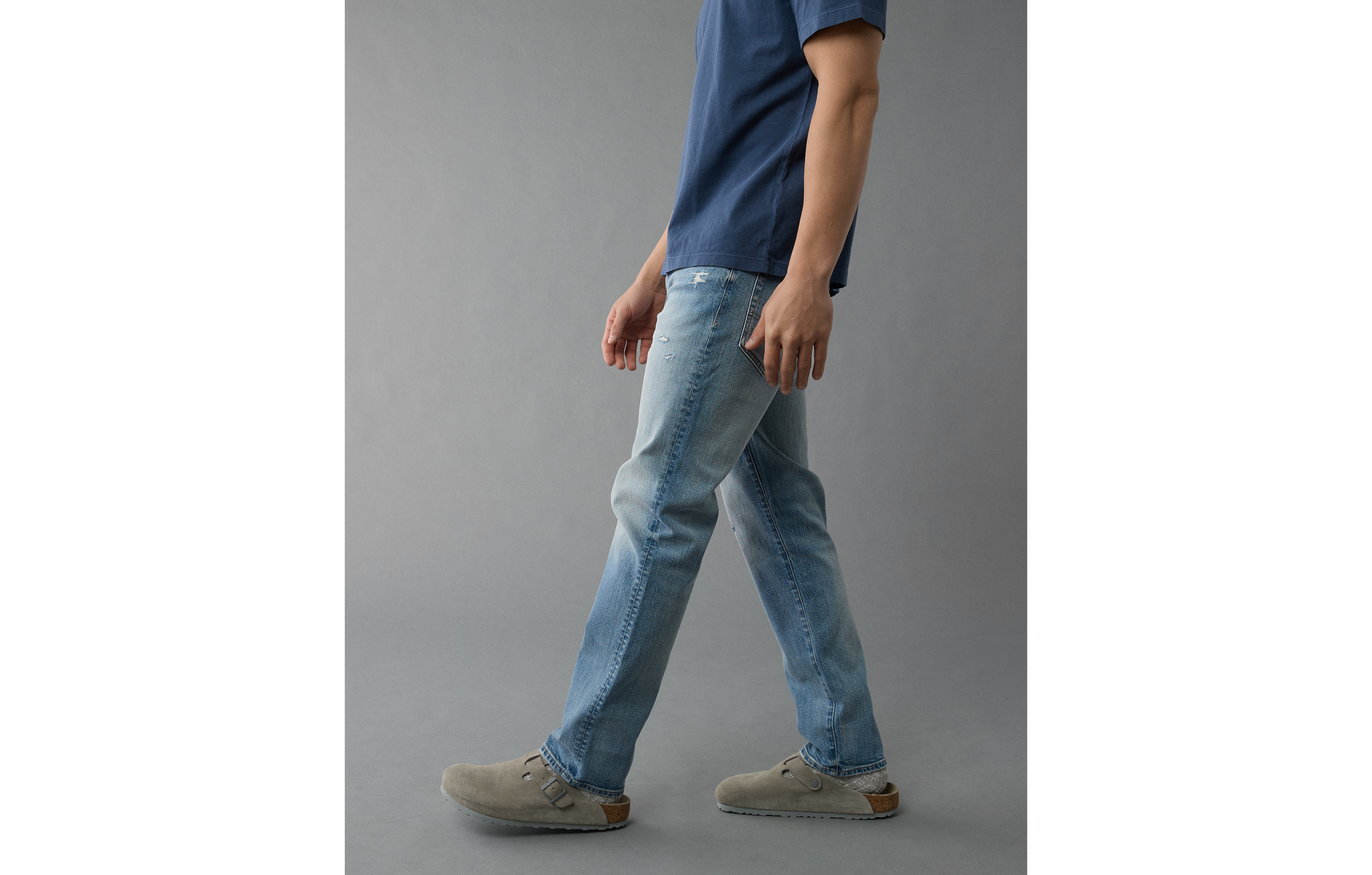 AE EasyFlex +TENCEL™ Fibers Ripped Slim Straight Jean