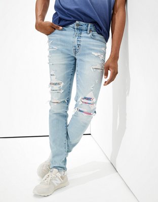 Blue ripped hot sale jeans american eagle