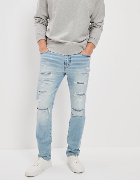 Мужские джинсы American Eagle AE AirFlex+ Patched Slim Jean