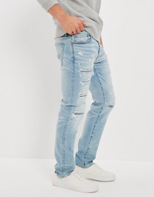 Мужские джинсы American Eagle AE AirFlex+ Patched Slim Jean — фото 5