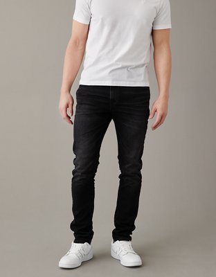 Men Ripped Black Jeans Fall/Winter Plus Size Straight Denim Trousers :  : Clothing, Shoes & Accessories