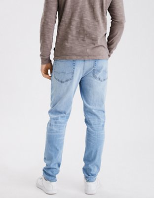 men's fashion light wash jeans