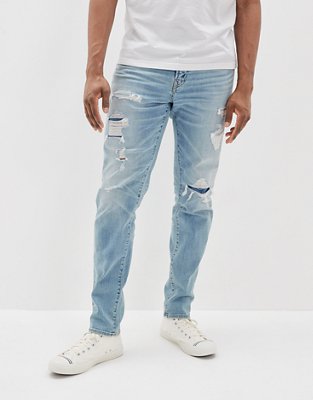 Athletic ripped sale jeans