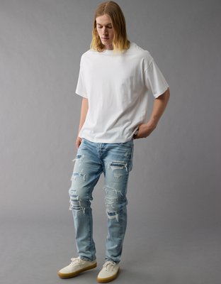 Men's athletic fit ripped jeans sale