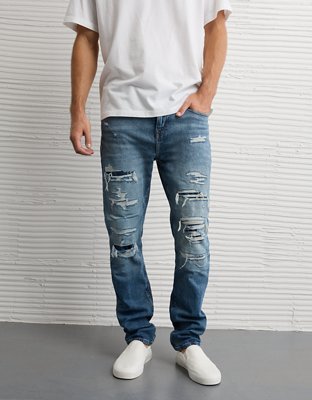 Jean à coupe athlétique rapiécé en fibres TENCEL™ AirFlex+ AE