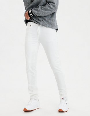 mens white jeans american eagle