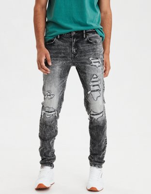 black american eagle jeans ripped