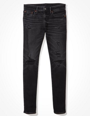 black ripped american eagle jeans