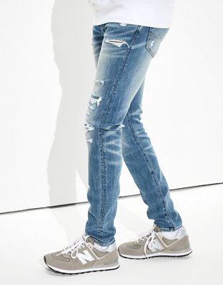 Мужские джинсы American Eagle AE AirFlex+ Temp Tech Patched Skinny Jean — фото 5