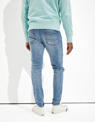 Мужские джинсы American Eagle AE AirFlex+ Clean Tech Ripped Skinny Jean — фото 2