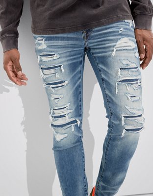 ae airflex 360 patched skinny jean