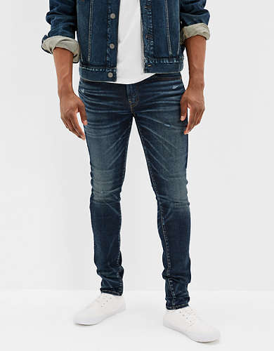 American Eagle Next Level Fit Skinny Blue Jeans Denim Size Waist 32x36 Length